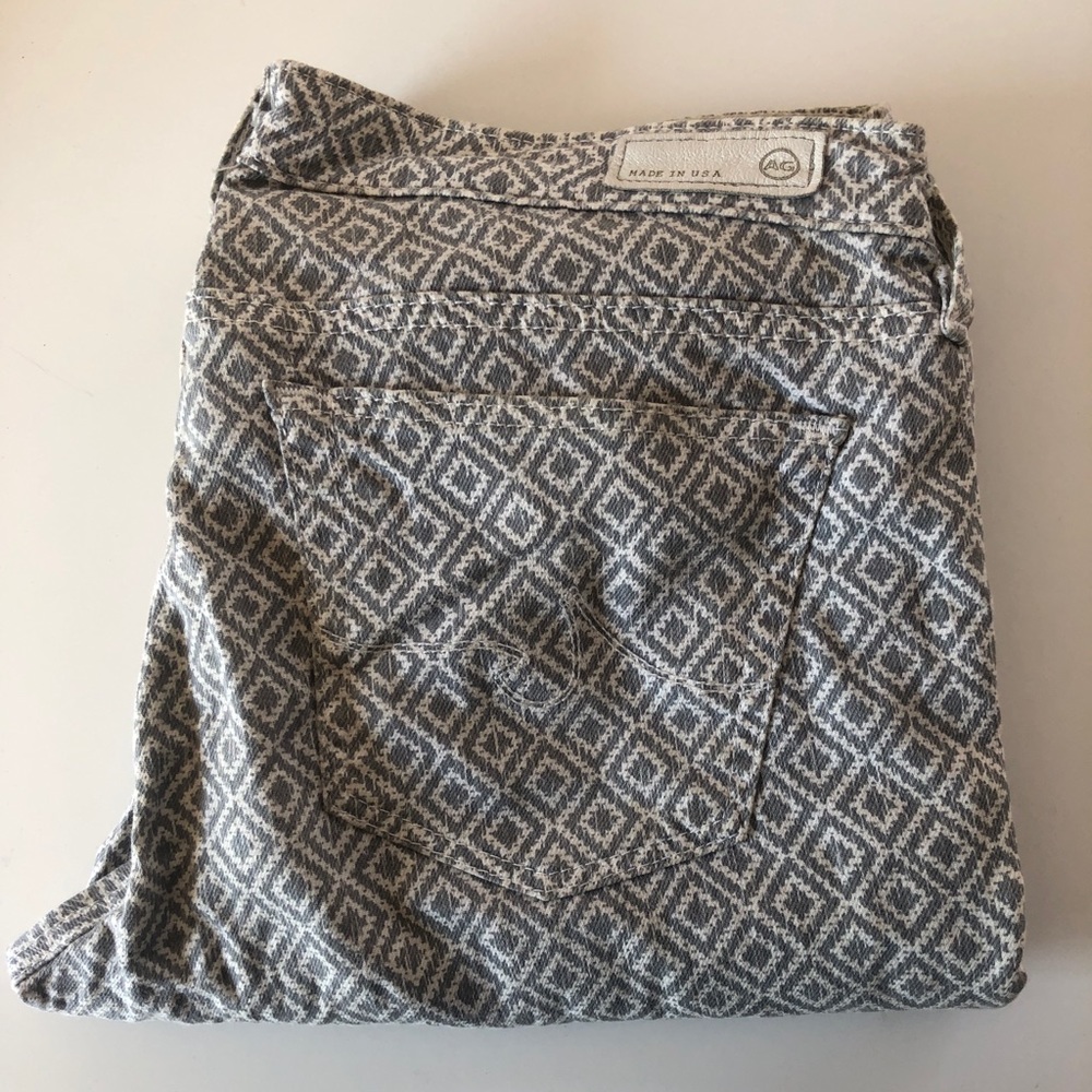 Skinny Grey Geometrical Print AG Jeans